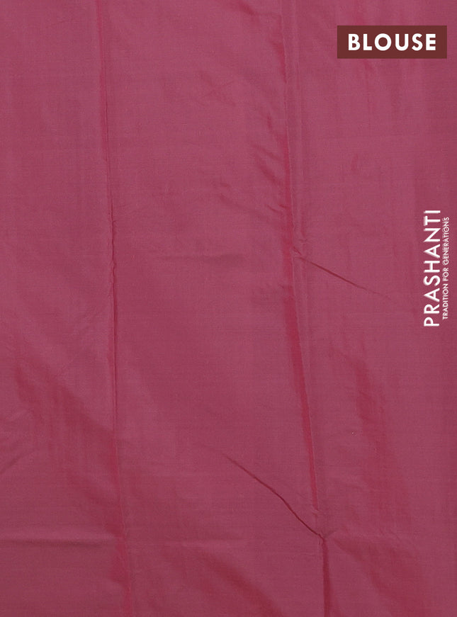Arani semi silk saree maroon with allover copper zari woven checks in borderless style