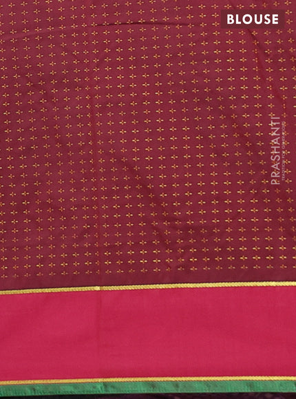 Arani semi silk saree blue and purple with allover thread weaves and rettapet zari woven border`