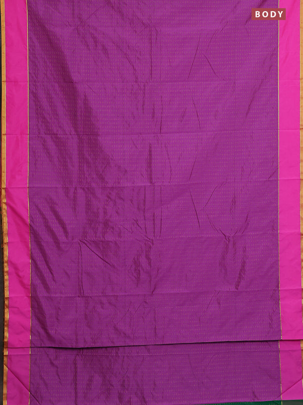 Arani semi silk saree purple and pink with allover thread weaves and rettapet zari woven border`
