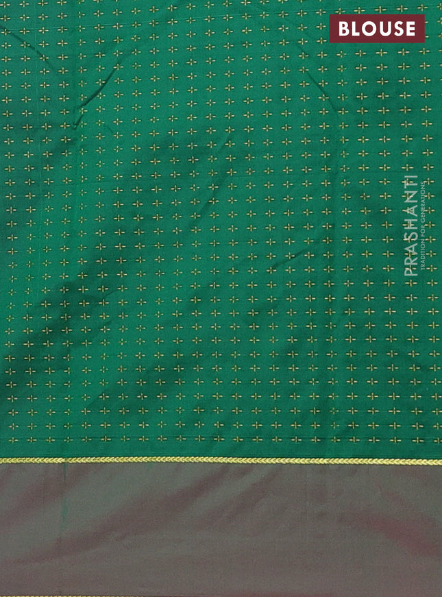 Arani semi silk saree purple and pink with allover thread weaves and rettapet zari woven border`