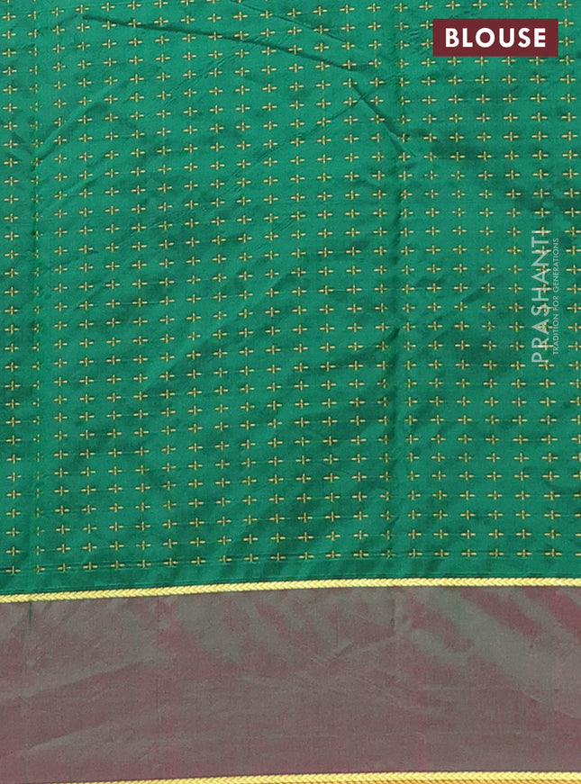 Arani semi silk saree maroon and pink with allover thread weaves and rettapet zari woven border`