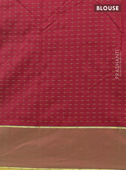 Arani semi silk saree green with allover thread weaves and rettapet zari woven border`