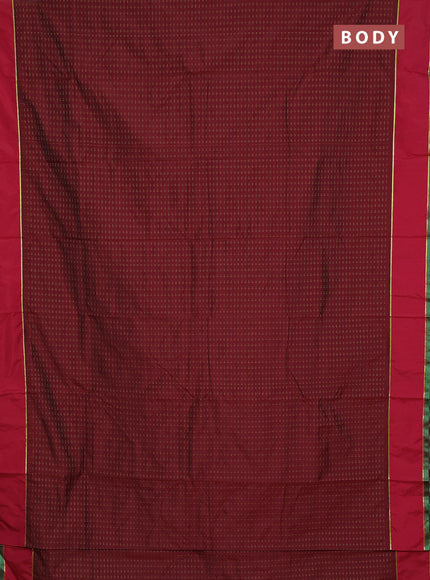 Arani semi silk saree maroon and red with allover thread weaves and rettapet zari woven border`