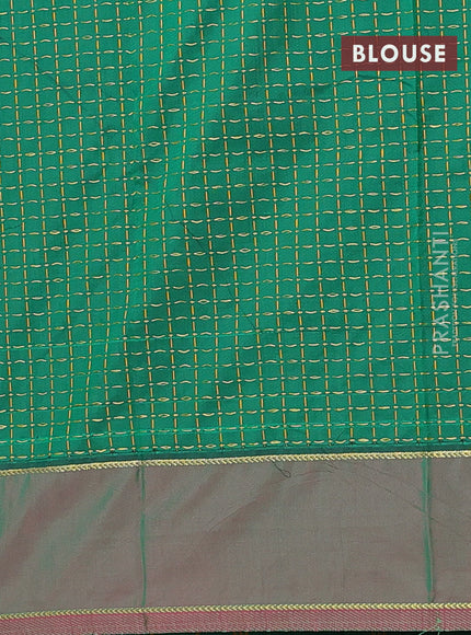 Arani semi silk saree maroon and red with allover thread weaves and rettapet zari woven border`