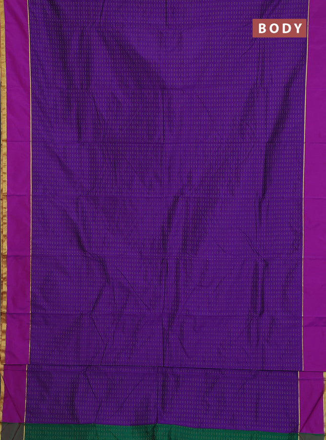 Arani semi silk saree violet and purple with allover thread weaves and rettapet zari woven border`