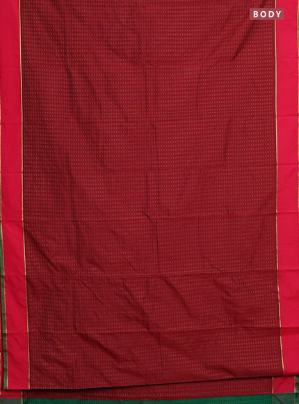 Arani semi silk saree maroon and pink with allover thread weaves and rettapet zari woven border`