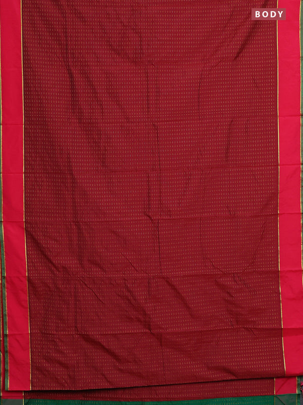 Arani semi silk saree maroon and pink with allover thread weaves and rettapet zari woven border`