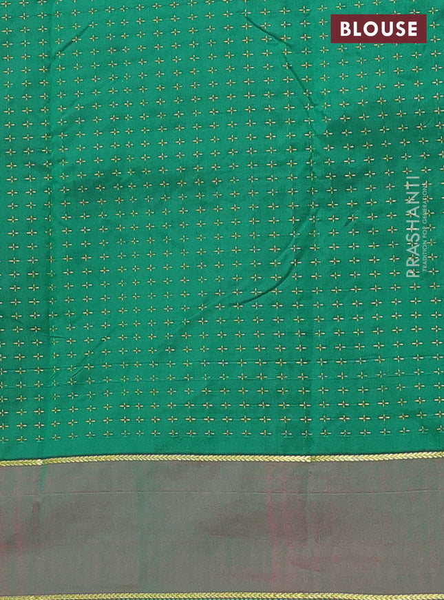 Arani semi silk saree maroon and pink with allover thread weaves and rettapet zari woven border`