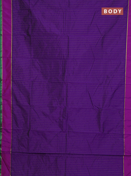 Arani semi silk saree violet and purple with allover thread weaves and rettapet zari woven border`