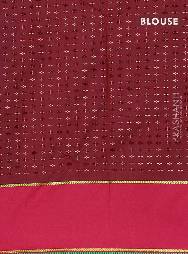 Arani semi silk saree violet and purple with allover thread weaves and rettapet zari woven border`