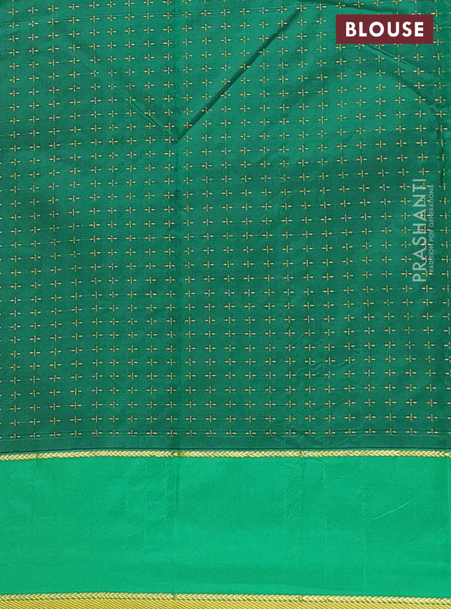 Arani semi silk saree maroon and dark green with allover thread weaves and rettapet zari woven border`