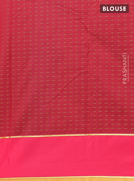 Arani semi silk saree peacock green and maroon with allover thread weaves and rettapet zari woven border`