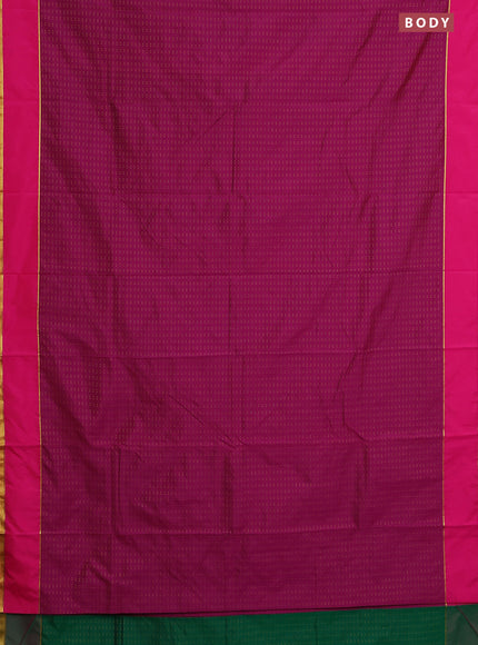 Arani semi silk saree magenta pink and pink with allover thread weaves and rettapet zari woven border`