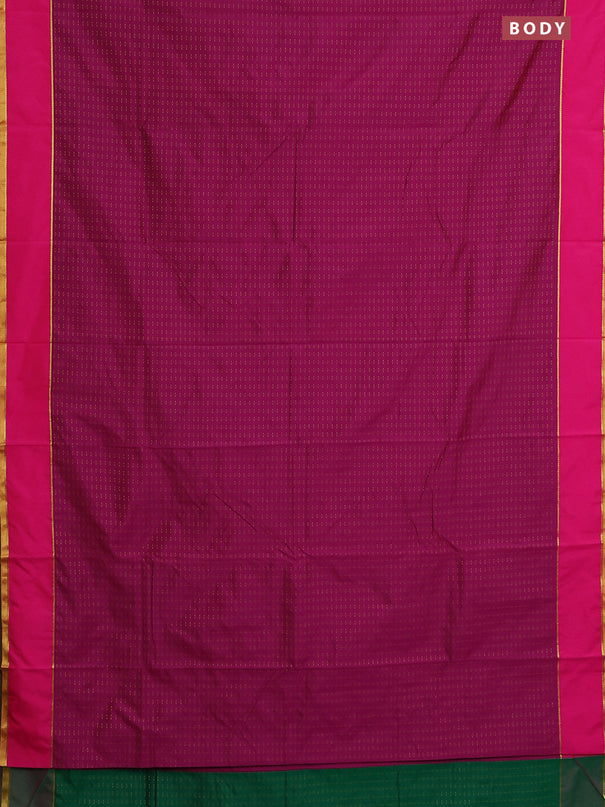 Arani semi silk saree magenta pink and pink with allover thread weaves and rettapet zari woven border`