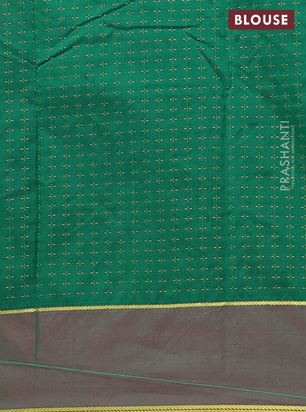 Arani semi silk saree magenta pink and pink with allover thread weaves and rettapet zari woven border`