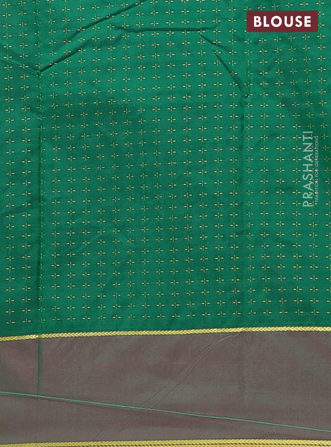 Arani semi silk saree magenta pink and pink with allover thread weaves and rettapet zari woven border`