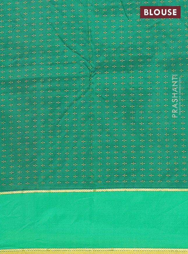 Arani semi silk saree dark magenat pink with allover thread weaves and rettapet zari woven border`