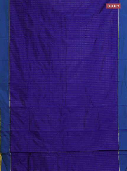 Arani semi silk saree blue and maroon with allover thread weaves and rettapet zari woven border`