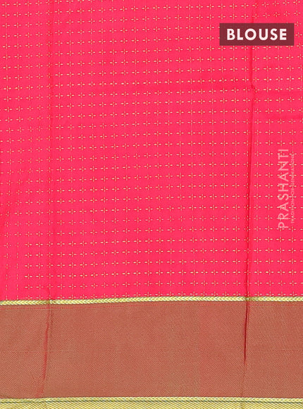 Arani semi silk saree dual shade of purple and red with allover thread weaves and rettapet zari woven border`
