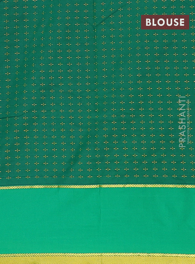 Arani semi silk saree violet and green with allover thread weaves and rettapet zari woven border`