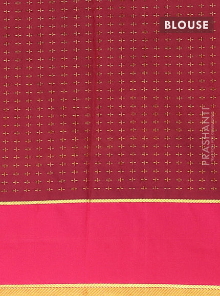 Arani semi silk saree blue and purple with allover thread weaves and rettapet zari woven border`