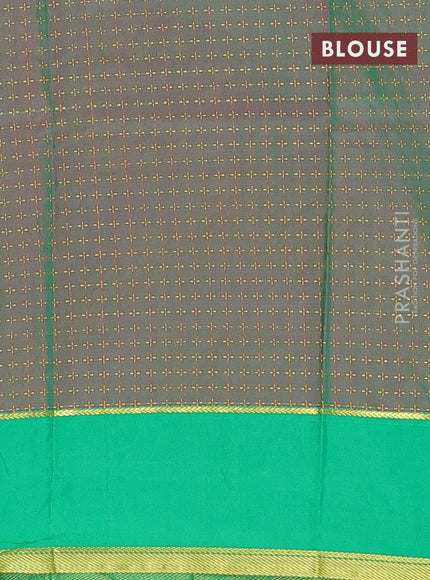 Arani semi silk saree maroon and dual shade of green with allover thread weaves and rettapet zari woven border`