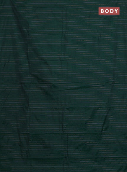 Arani semi silk saree dark green with thread & copper zari weaves in borderless style