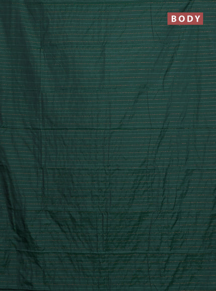 Arani semi silk saree green with thread & copper zari weaves in borderless style