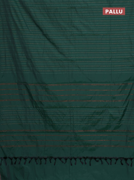 Arani semi silk saree green with thread & copper zari weaves in borderless style