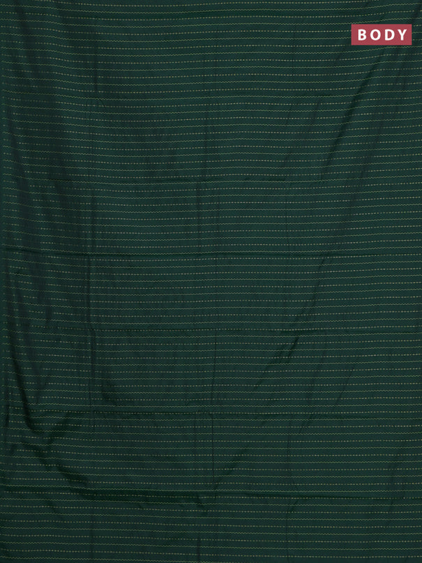 Arani semi silk saree green with allover zari weaves in borderless style