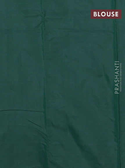 Arani semi silk saree green with allover zari weaves in borderless style