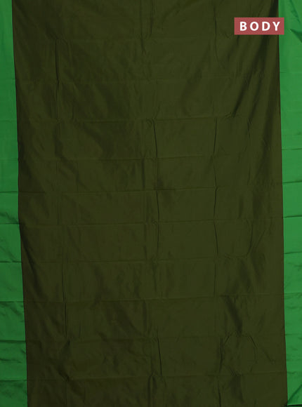 Arani semi silk saree sap green and green with zari woven buttas and zari woven butta border