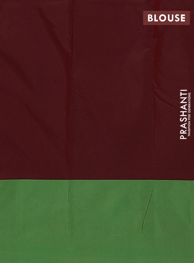 Arani semi silk saree sap green and green with zari woven buttas and zari woven butta border