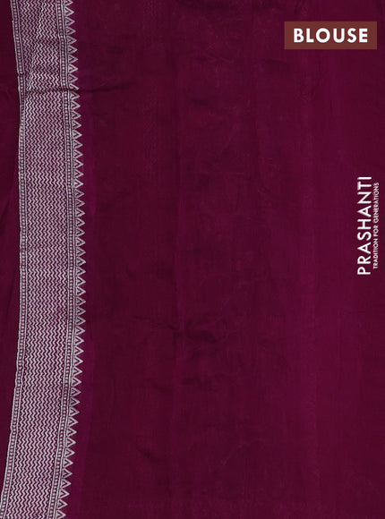 Banarasi raw silk saree purple with silver zari woven buttas and silver zari woven paithani style border