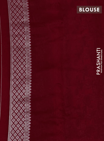 Banarasi raw silk saree red with silver zari woven buttas and silver zari woven paithani style border