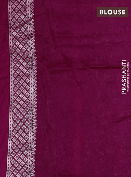 Banarasi raw silk saree rani pink with silver zari woven buttas and silver zari woven paithani style border