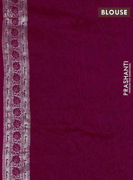 Banarasi raw silk saree pink with zari woven annam buttas and silver zari woven paithani style border