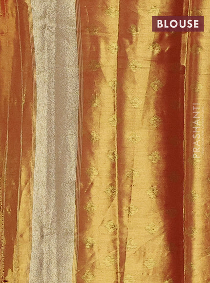 Tissue paithani saree mehendi green and red with allover ikat thread weaves and rettapet border