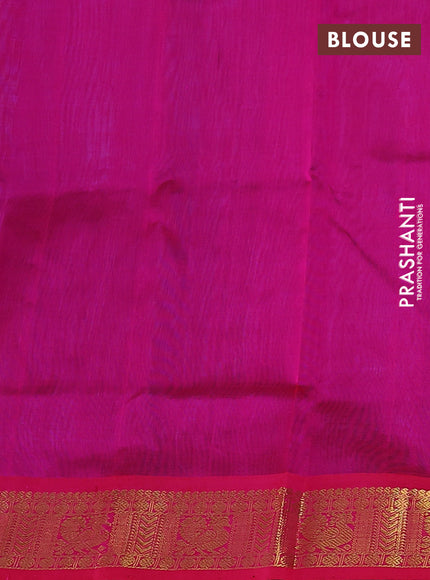 Silk cotton saree cs blue and pink with paisley zari woven buttas and zari woven border