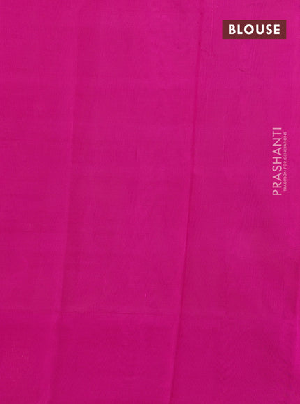 Silk cotton saree dual shade of pinkish yellow and pink with zari woven buttas and temple design zari woven border