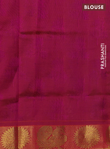 Silk cotton saree blue and dual shade of pink with allover self emboss jacquard and zari woven border