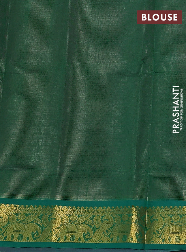 Silk cotton saree pink and green with allover vairaosi pattern and zari woven border
