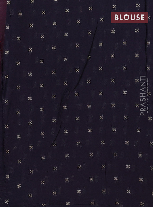 Semi mysore silk saree peach pink shade and dark blue with allover zari weaves and zari woven border