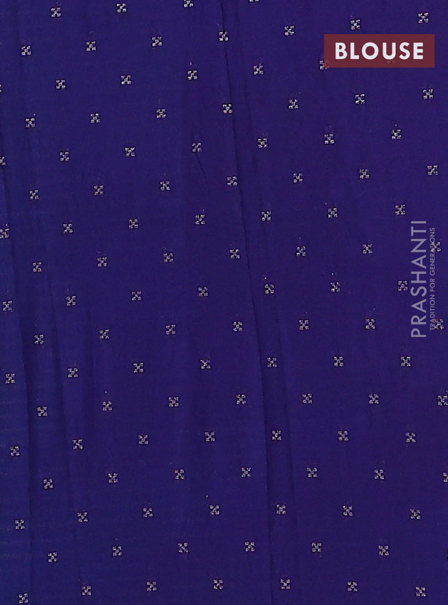 Semi mysore silk saree cs blue and dark blue with allover zari weaves and zari woven border