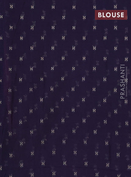 Semi mysore silk saree magenta pink and navy blue with allover zari weaves and zari woven border