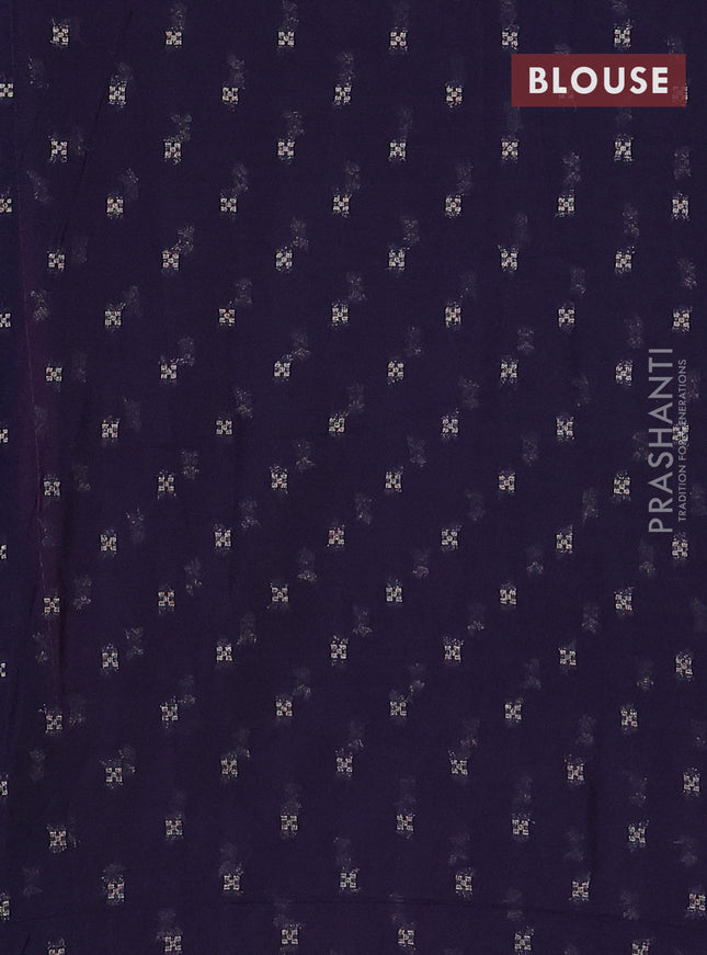 Semi mysore silk saree magenta pink and navy blue with allover zari weaves and zari woven border