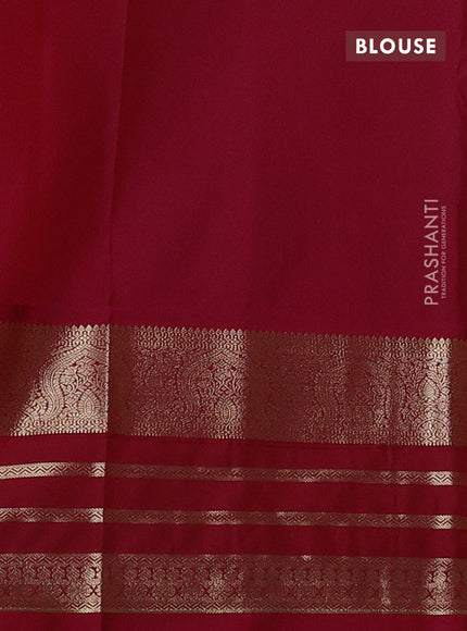 Semi kanchipuram silk saree pastel green and pink with zari woven buttas and rich zari woven korvai border