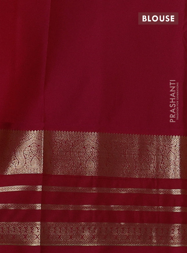 Semi kanchipuram silk saree pastel green and pink with zari woven buttas and rich zari woven korvai border
