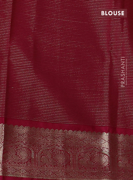Semi kanchipuram silk saree navy blue and pink with allover zari weaves & buttas and rich zari woven korvai border