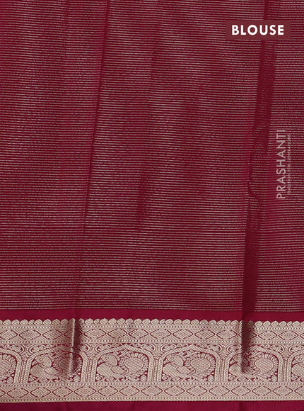 Semi kanchipuram silk saree bottle green and pink with allover zari weaves & buttas and rich zari woven korvai border